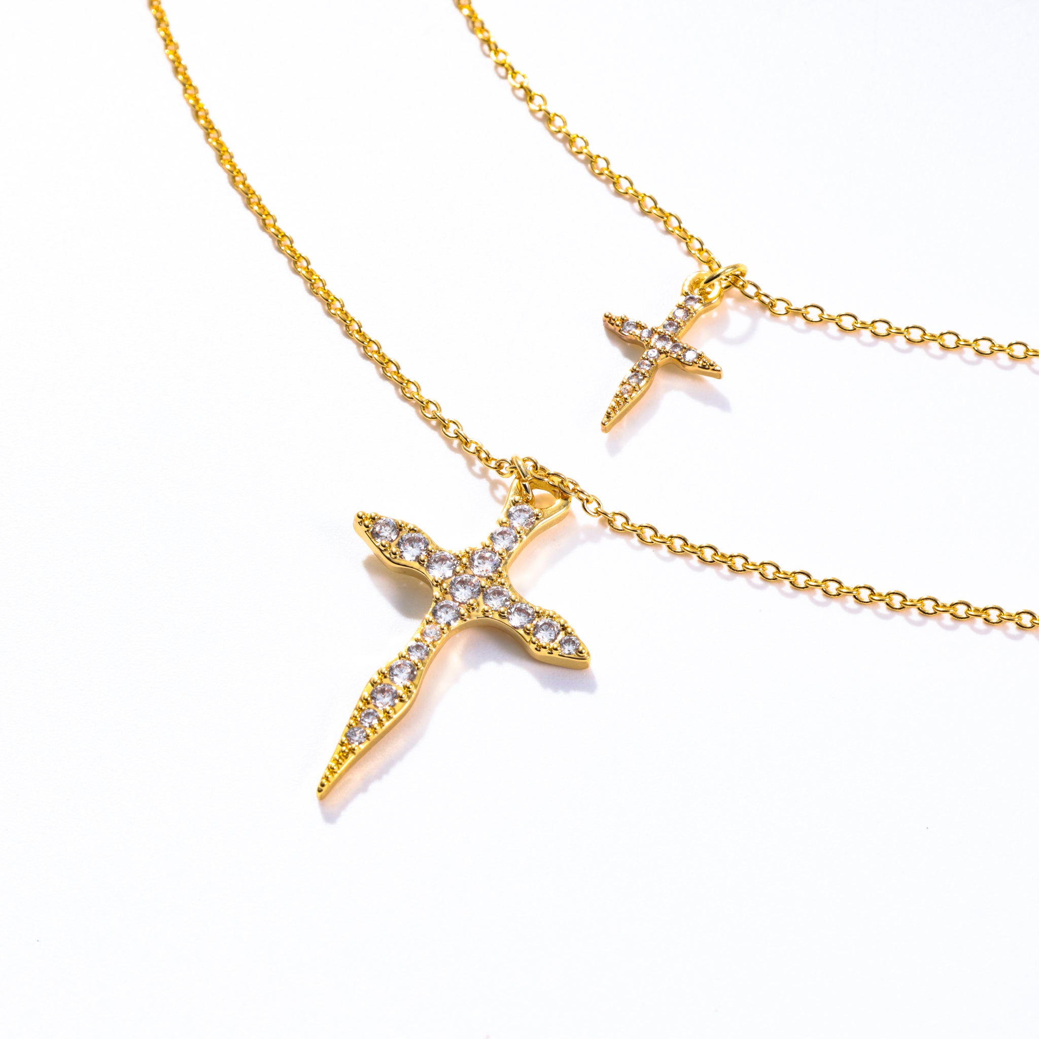 RUFUS double cross necklace GOLD