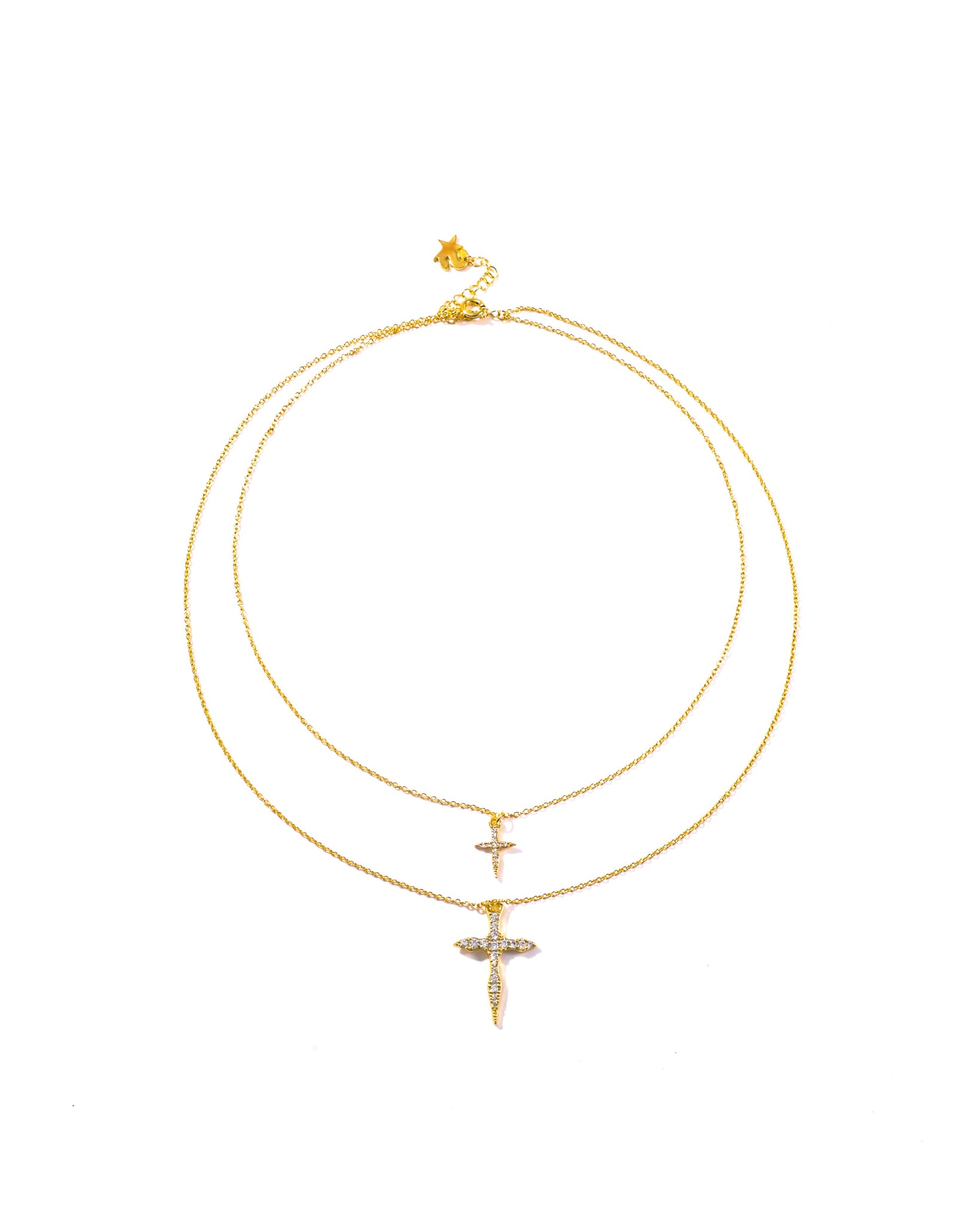 RUFUS double cross necklace GOLD
